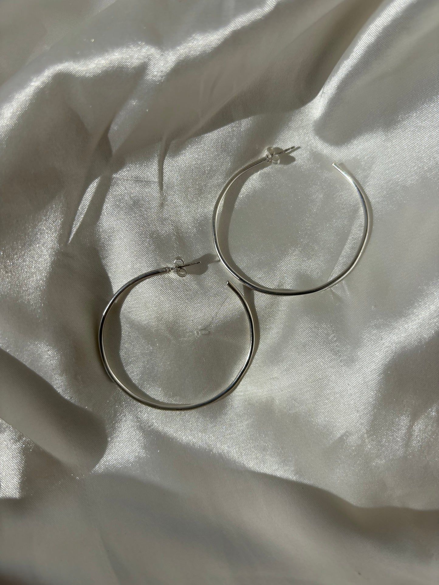 Large Silver Hoop Earrings
