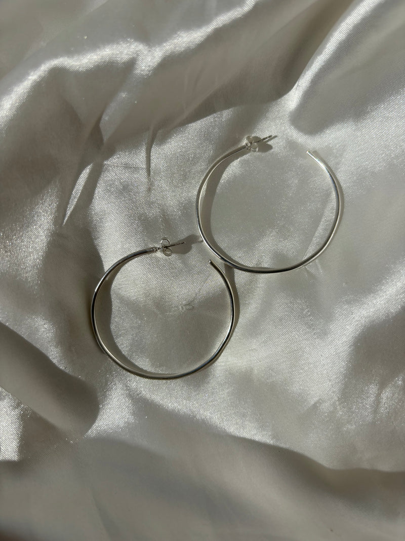 Large Silver Hoop Earrings