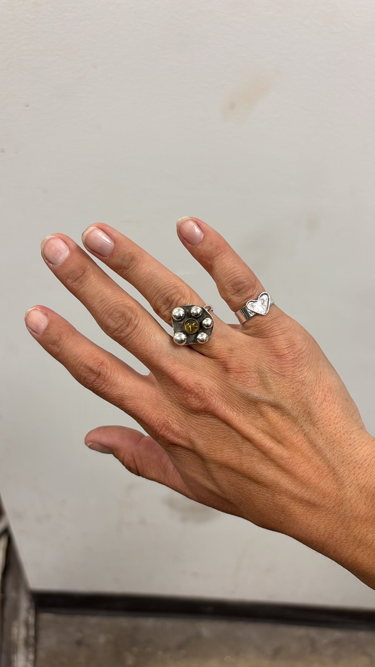Silver Platter Heart Ring