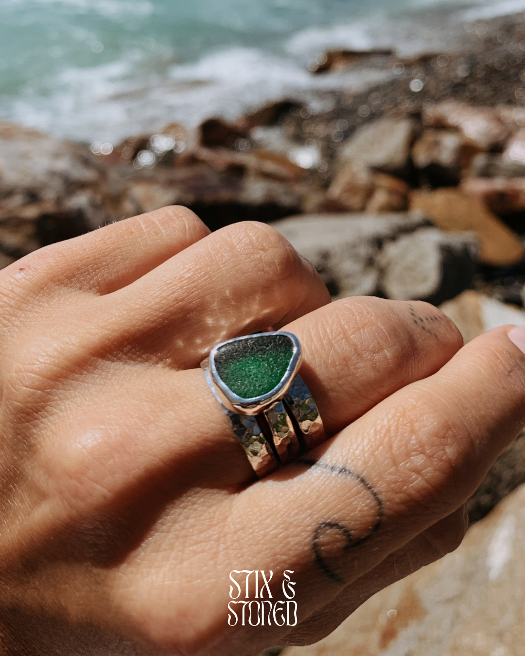 Sea Glass Ring | Sterling Silver