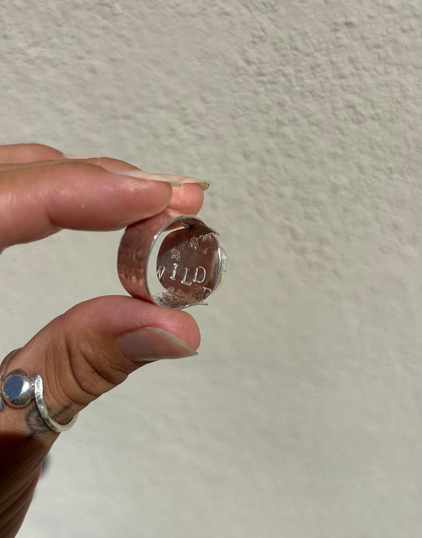 Earthy Green Labradorite Ring - Hand Cut Gemstone Set In Sterling Silver