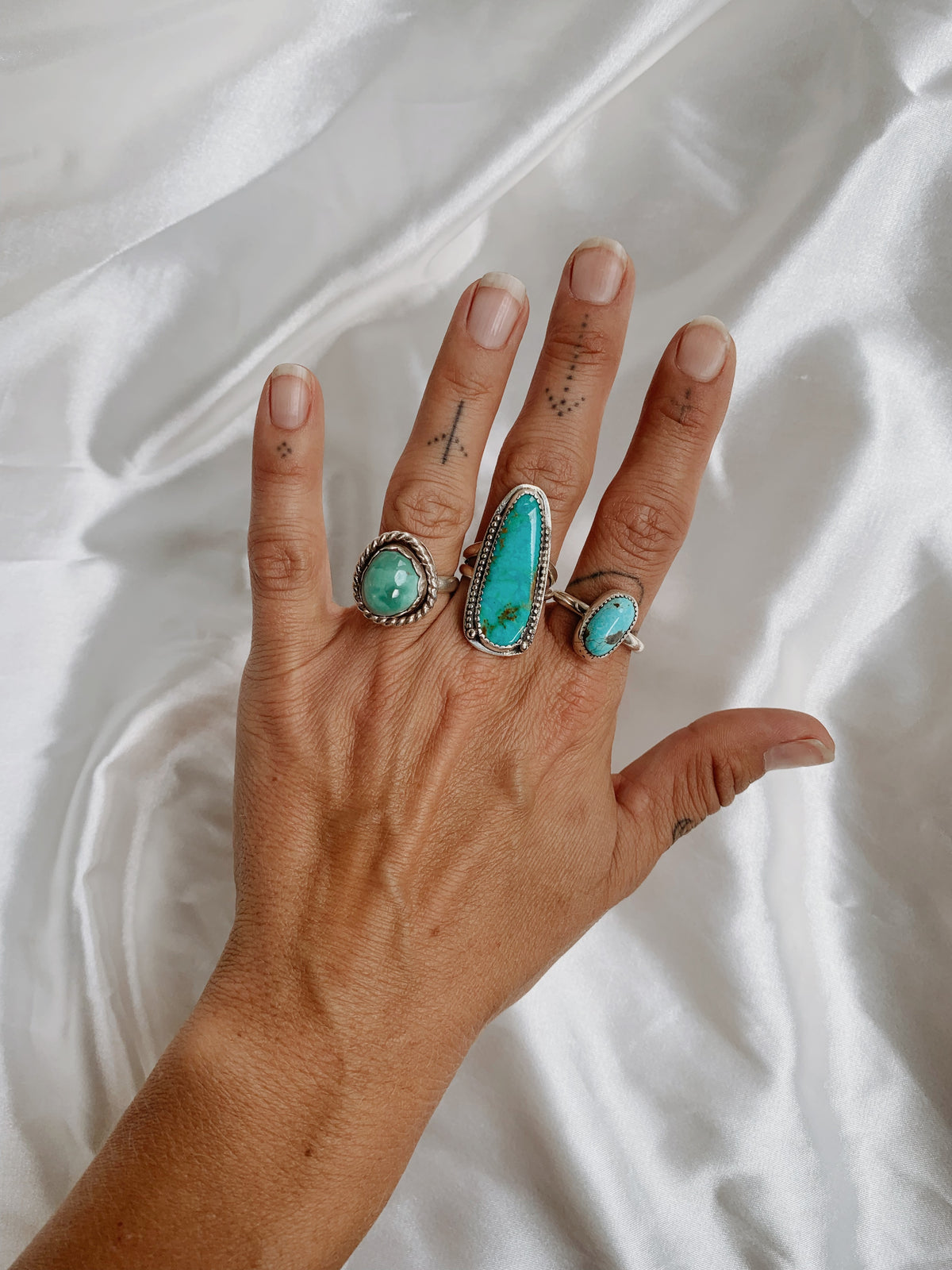 Handmade Turquoise Statement Ring, Size 10