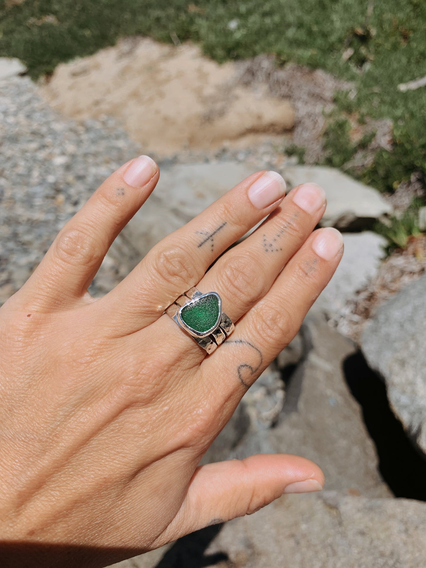 Hammered Silver Ring Band
