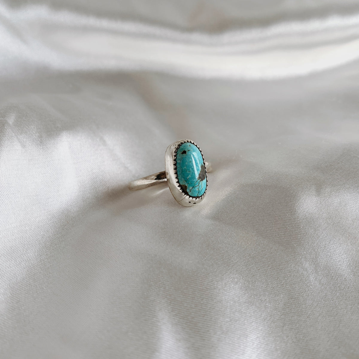 Handmade Turquoise Statement Ring, Size 10