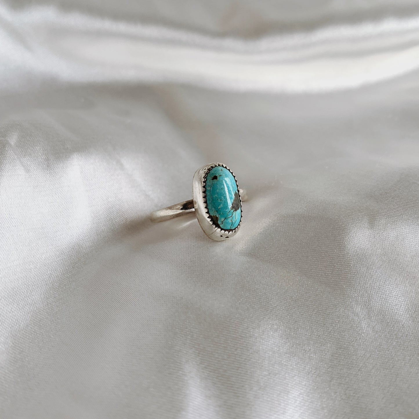 Handmade Turquoise Ring Size 10 | Sterling Silver Statement Ring | Boho Western Jewelry | Natural December Birthstone Gift