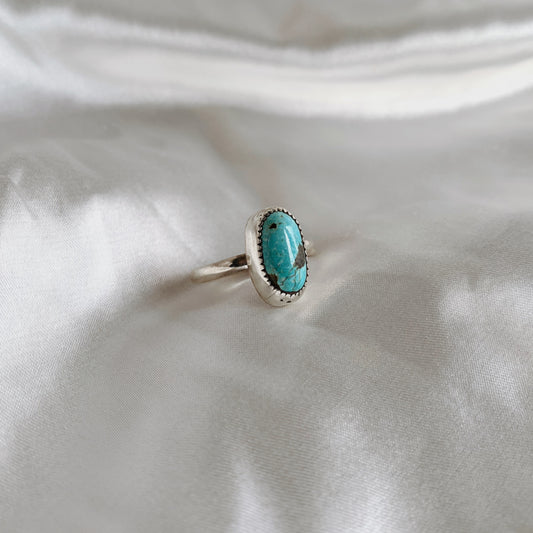 Handmade Turquoise Ring Size 10 | Sterling Silver Statement Ring | Boho Western Jewelry | Natural December Birthstone Gift