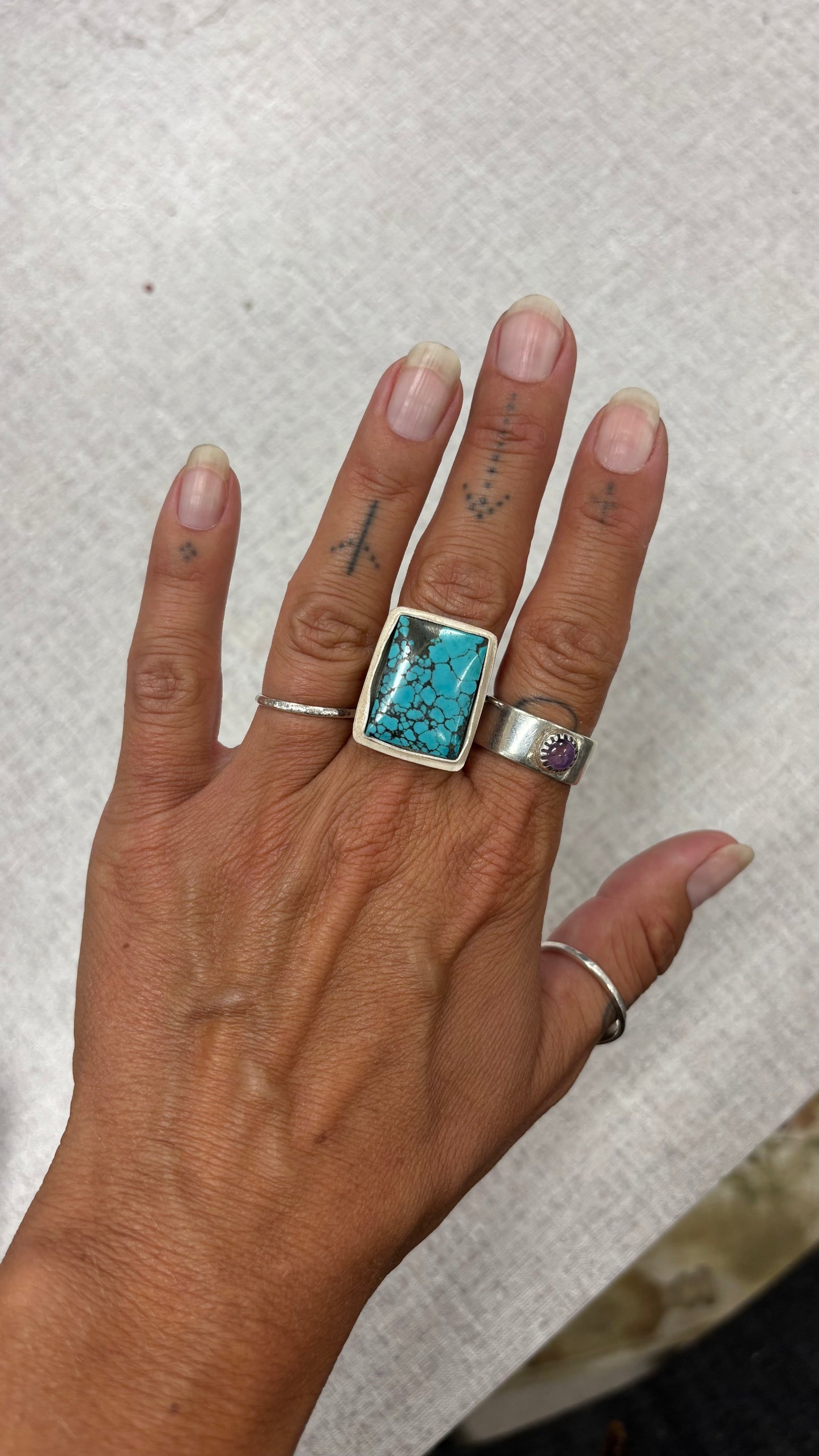 Matching Square Turquoise Stone Set – Ideal for Custom Jewelry (Pair)