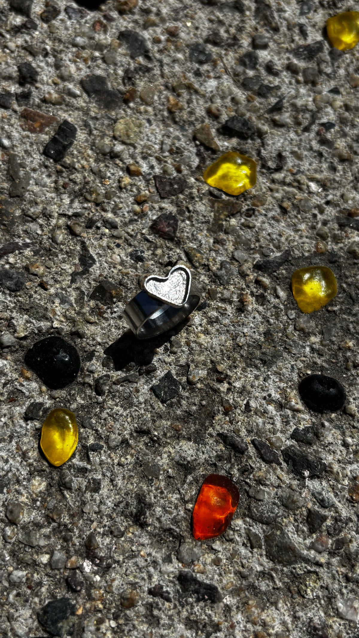 Silver Platter Heart Ring
