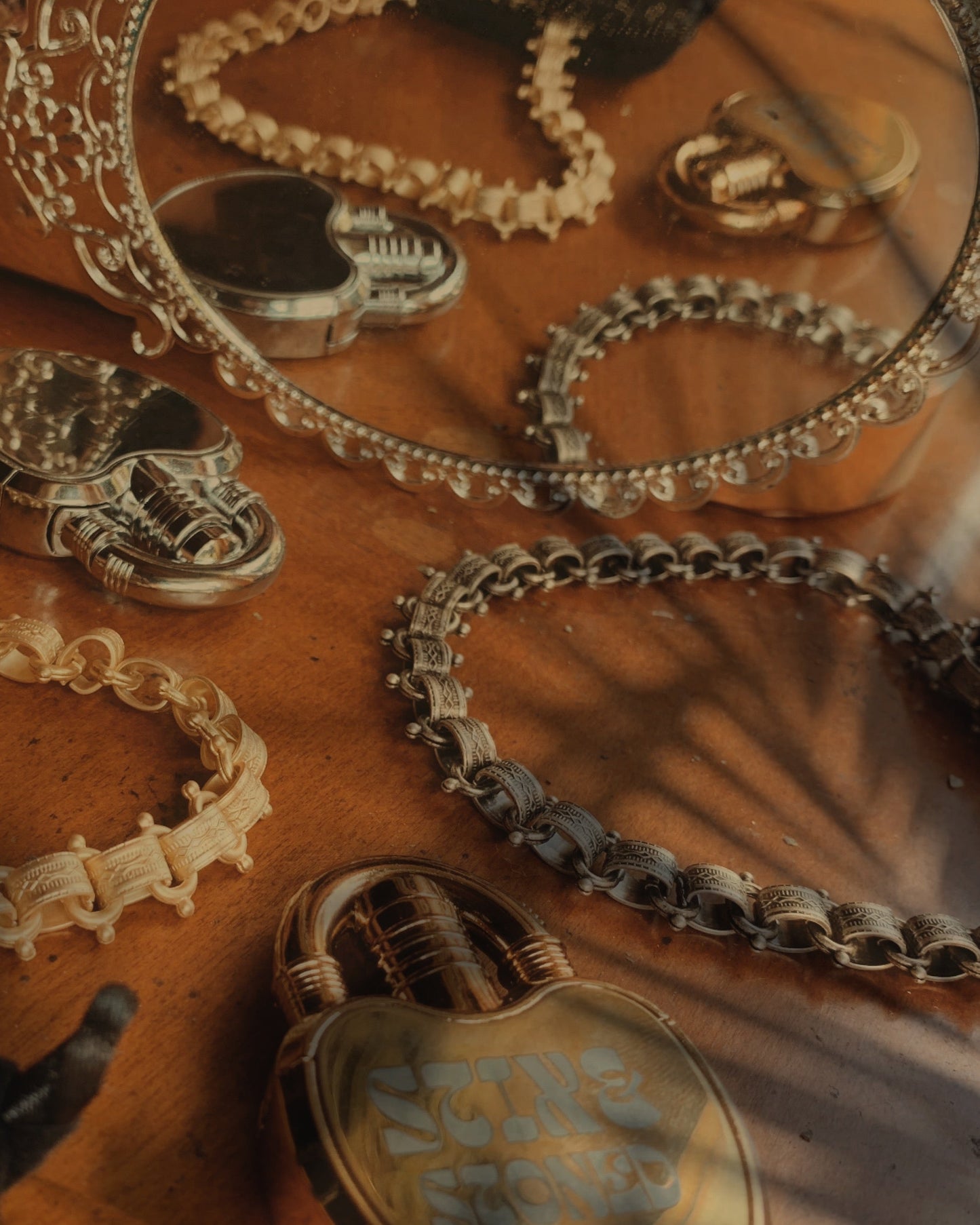 Vintage-Style Chunky Chainlink Necklace – Antique Silver Plated Brass