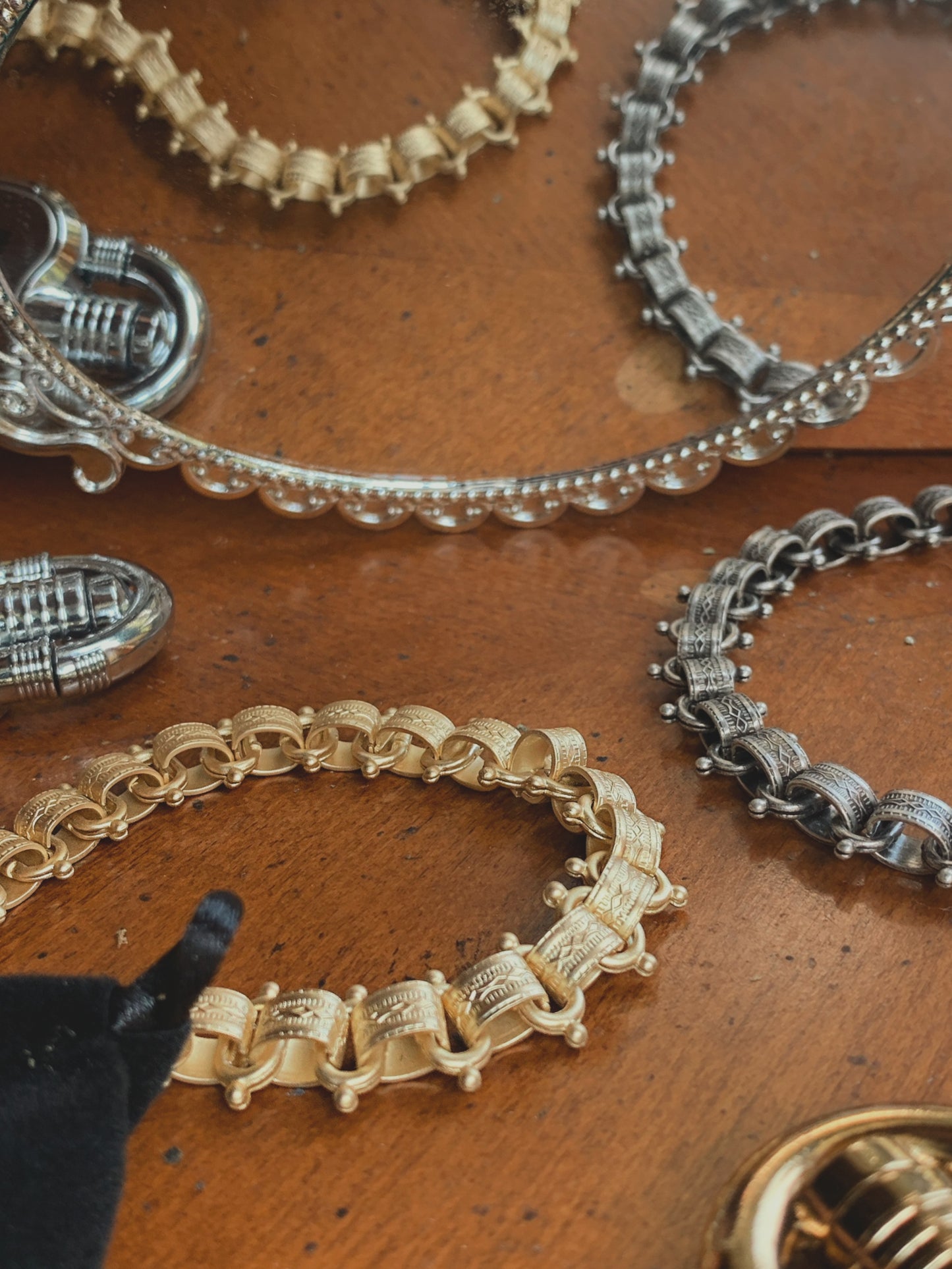 Vintage-Style Chunky Chainlink Necklace – Antique Silver Plated Brass
