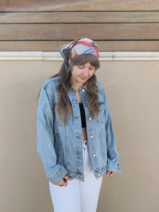 Topshop Moto Light Wash Denim Jacket