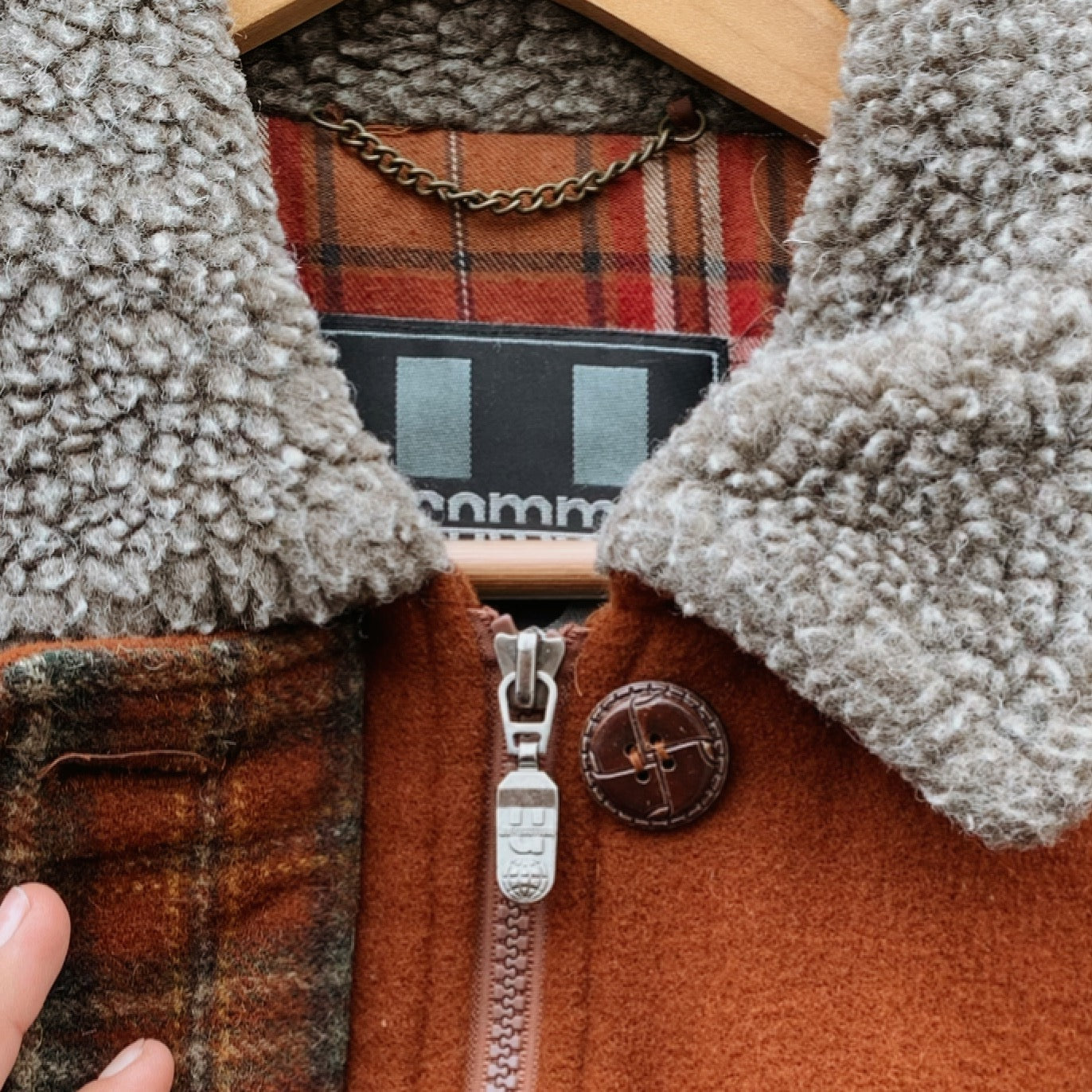 Oversized Brown Flannel Lined Coat