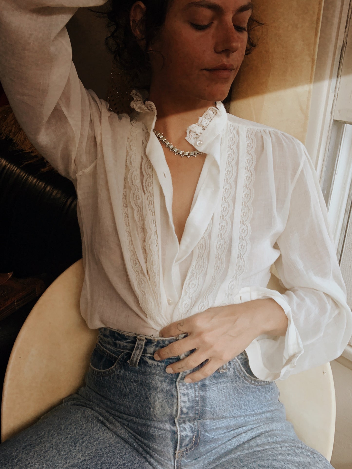 Vintage-Style Chunky Chainlink Necklace – Antique Silver Plated Brass