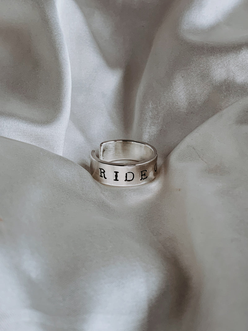 Ride Or Die Relationship Ring | Hand Stamped Silver Ring