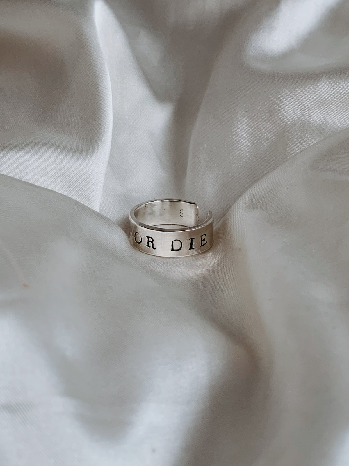 Ride Or Die Relationship Ring | Hand Stamped Silver Ring