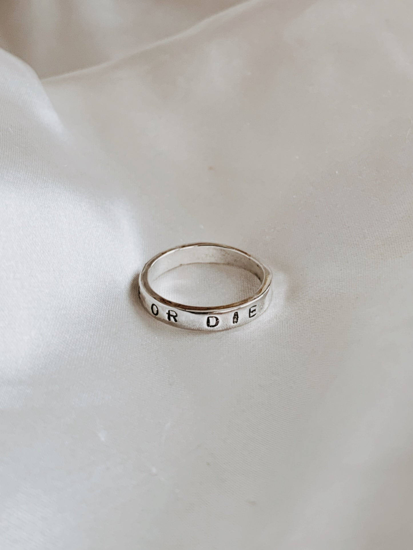Ride Or Die Relationship Ring | Hand Stamped Silver Ring