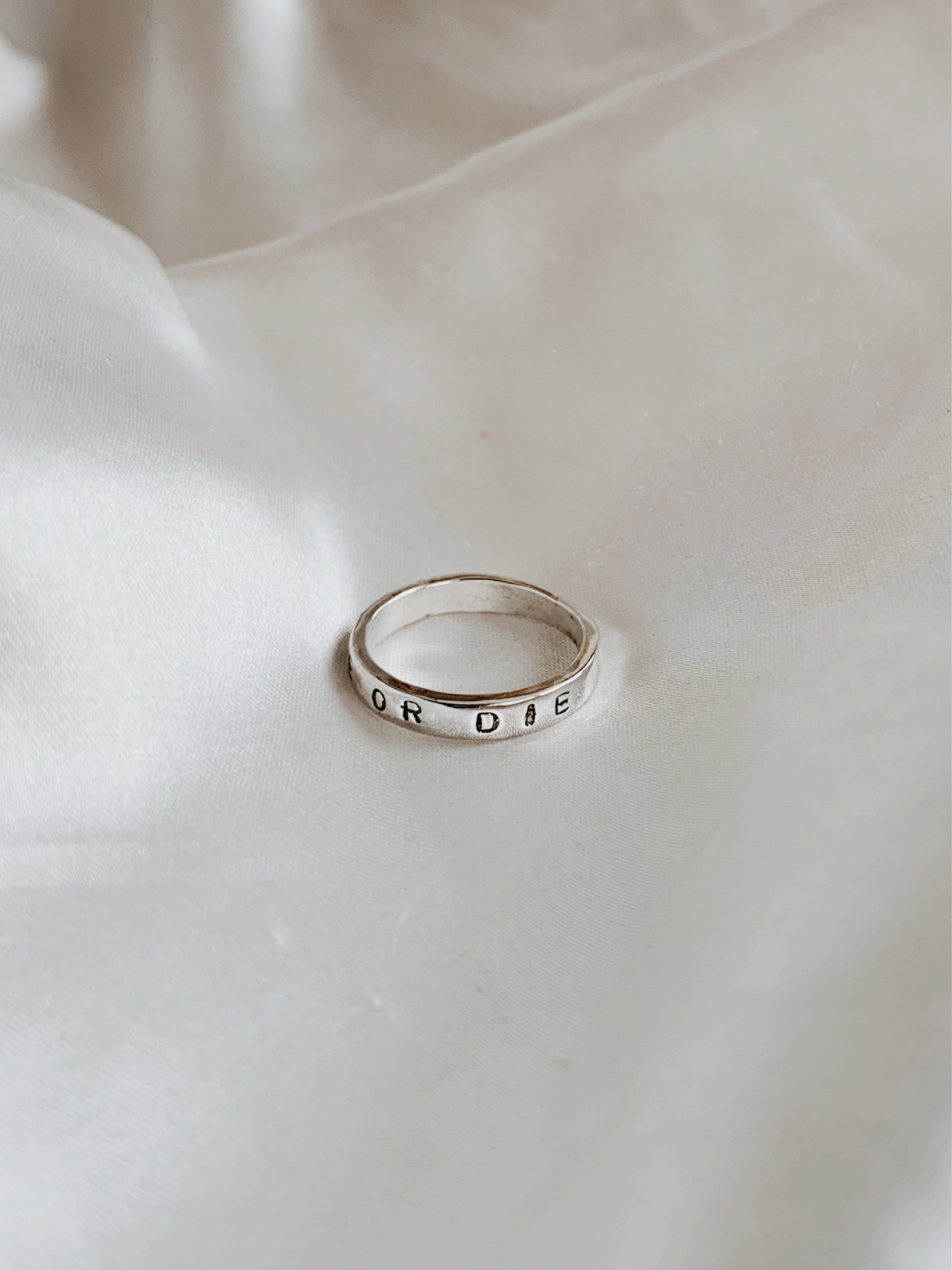 Ride Or Die Relationship Ring | Hand Stamped Silver Ring