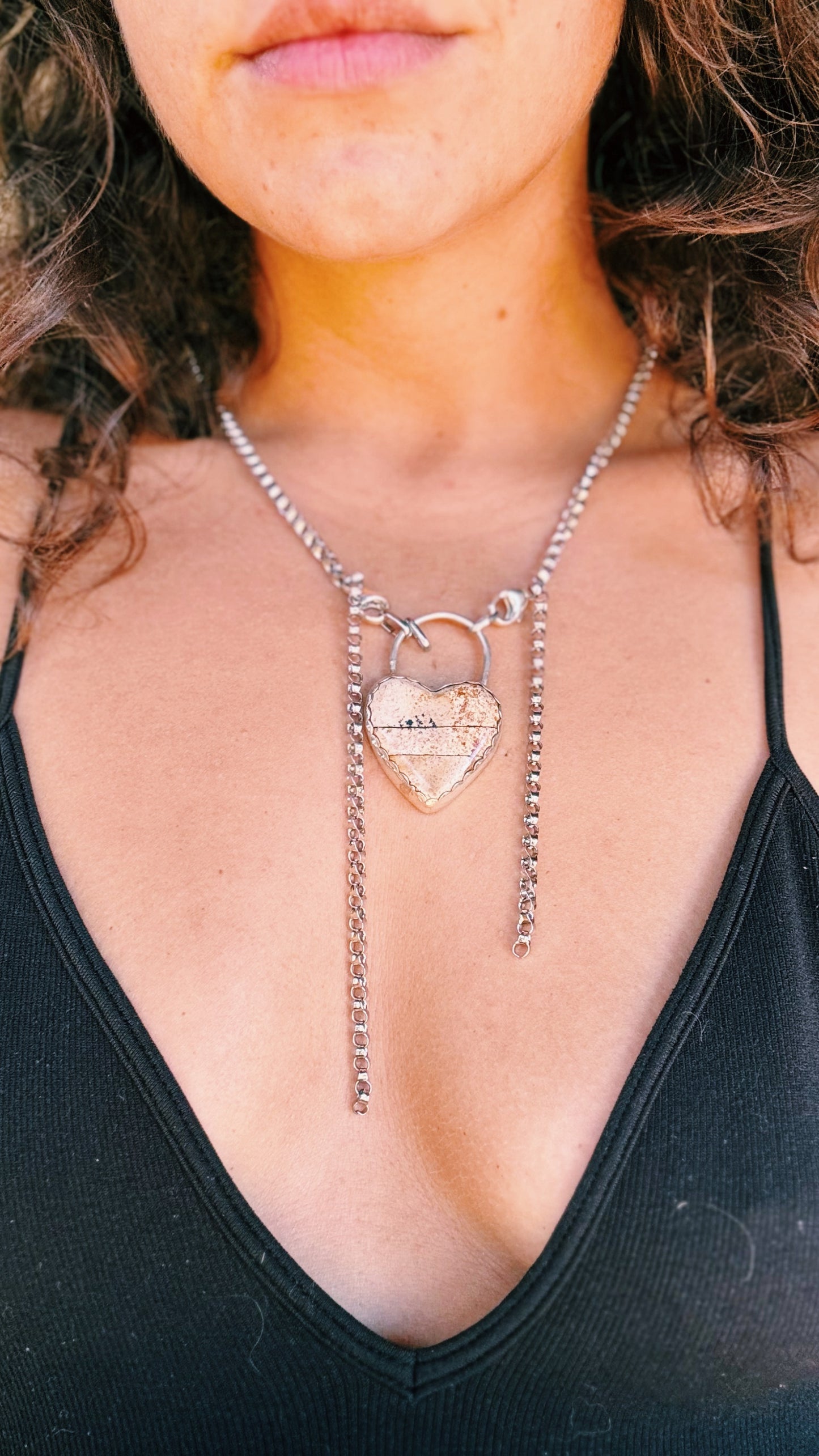 Sandstone Heart Pendant Necklace