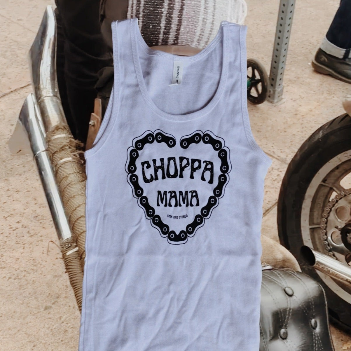 Choppa Mama | Chainlink Heart | Ribbed Tank Top