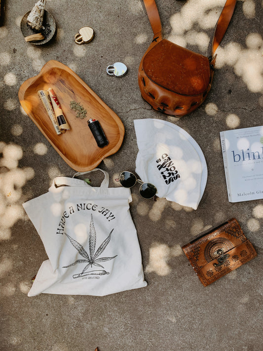 "Have A Nice Jay" Hemp Leaf Tote Bag
