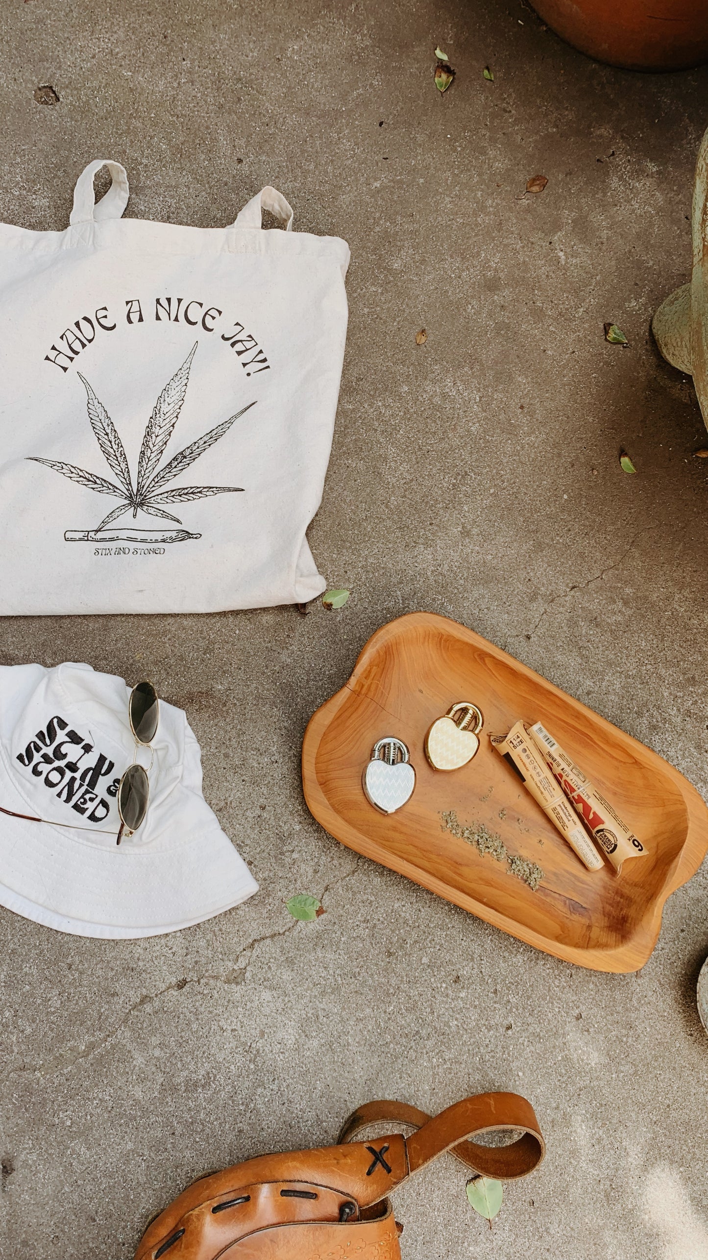 "Have A Nice Jay" Hemp Leaf Tote Bag