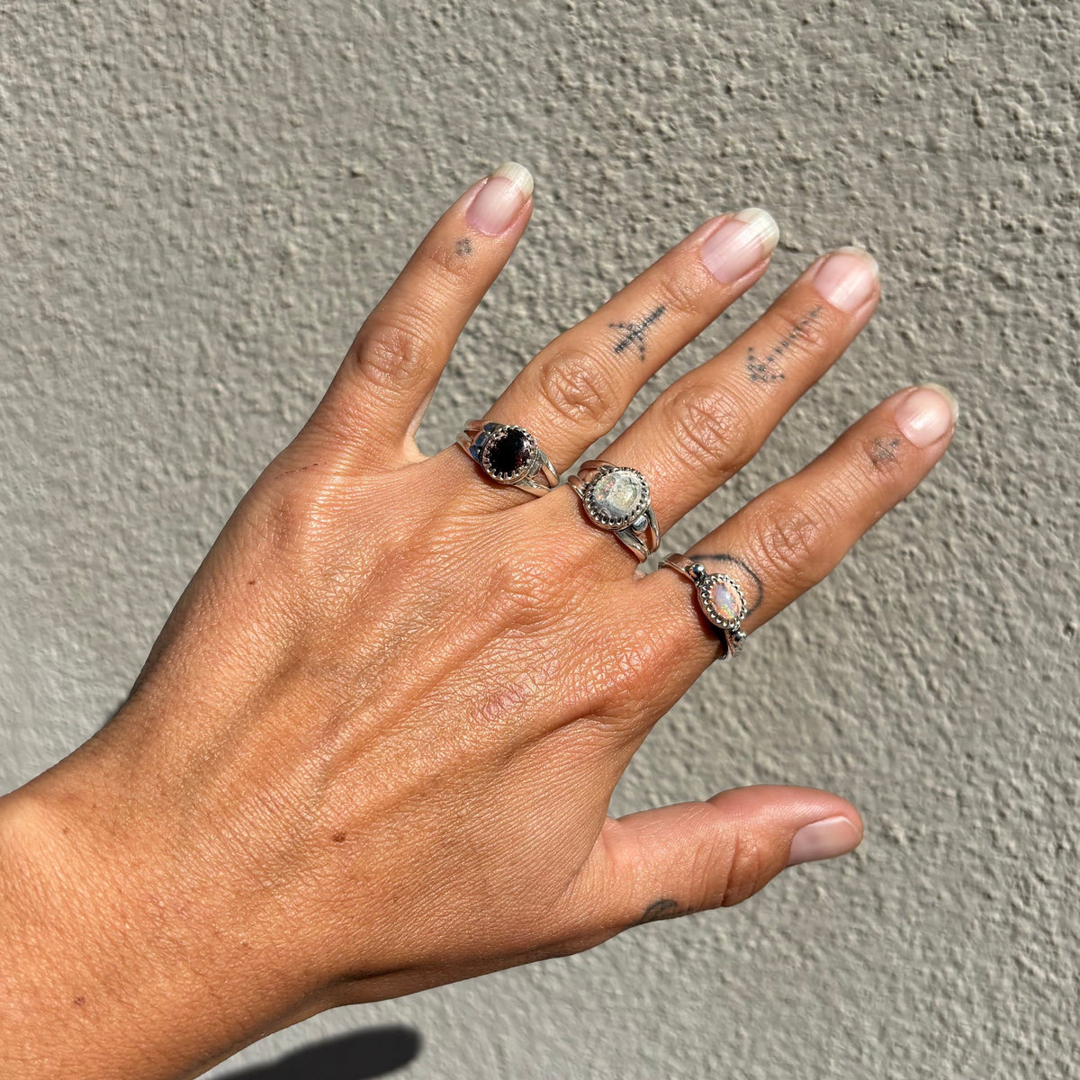Winter Opals Set In Sterling Silver