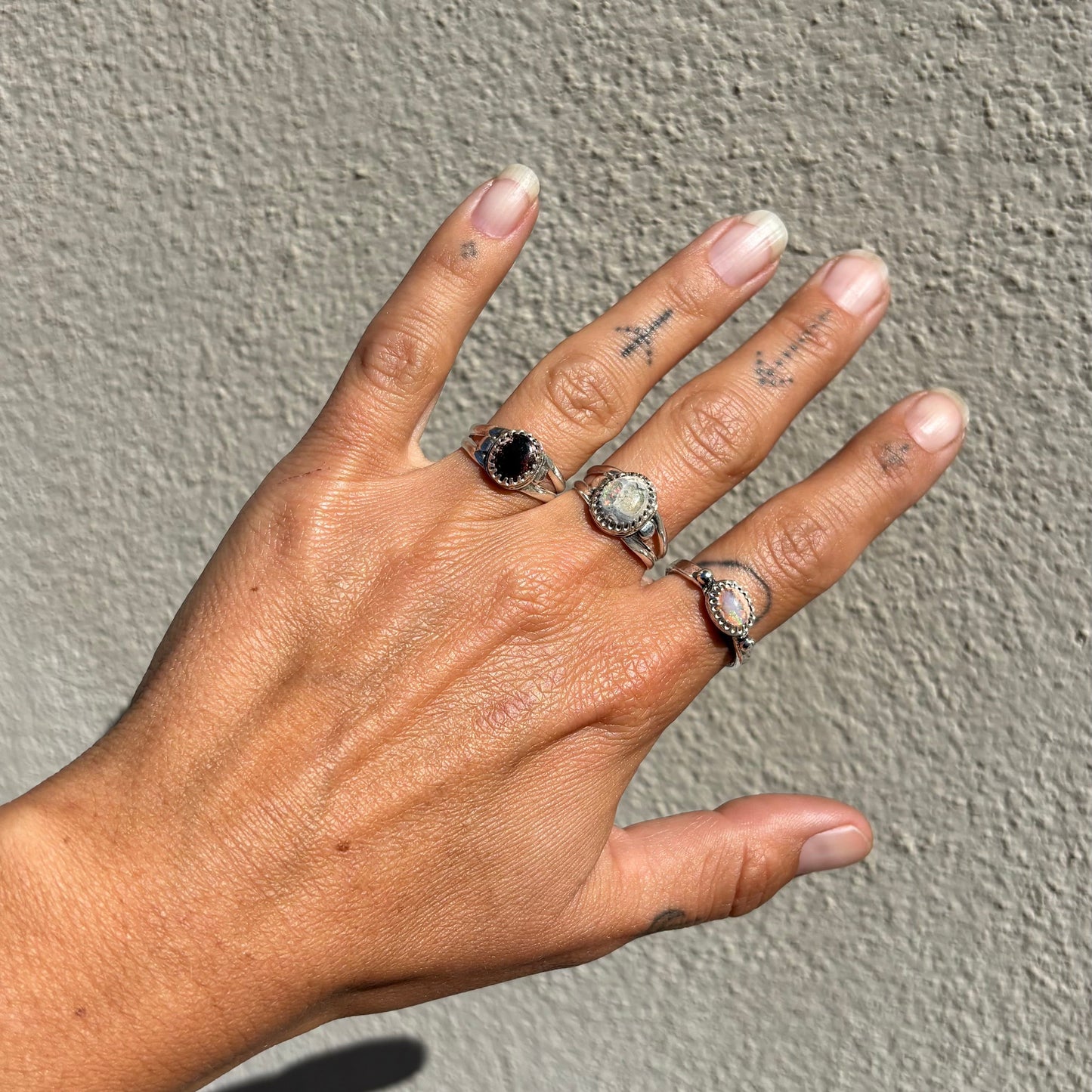 Winter Opals Set In Sterling Silver