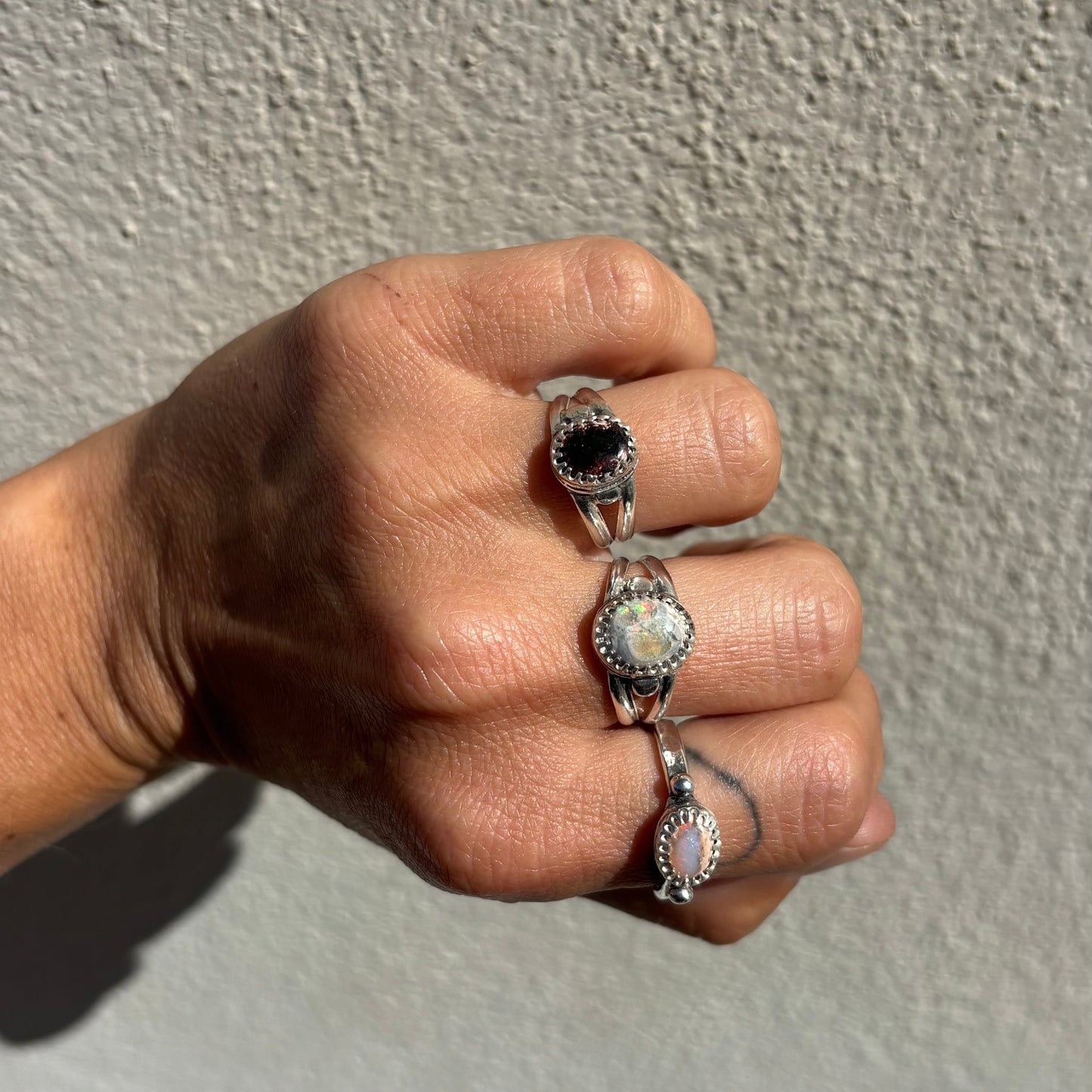 Winter Opals Set In Sterling Silver