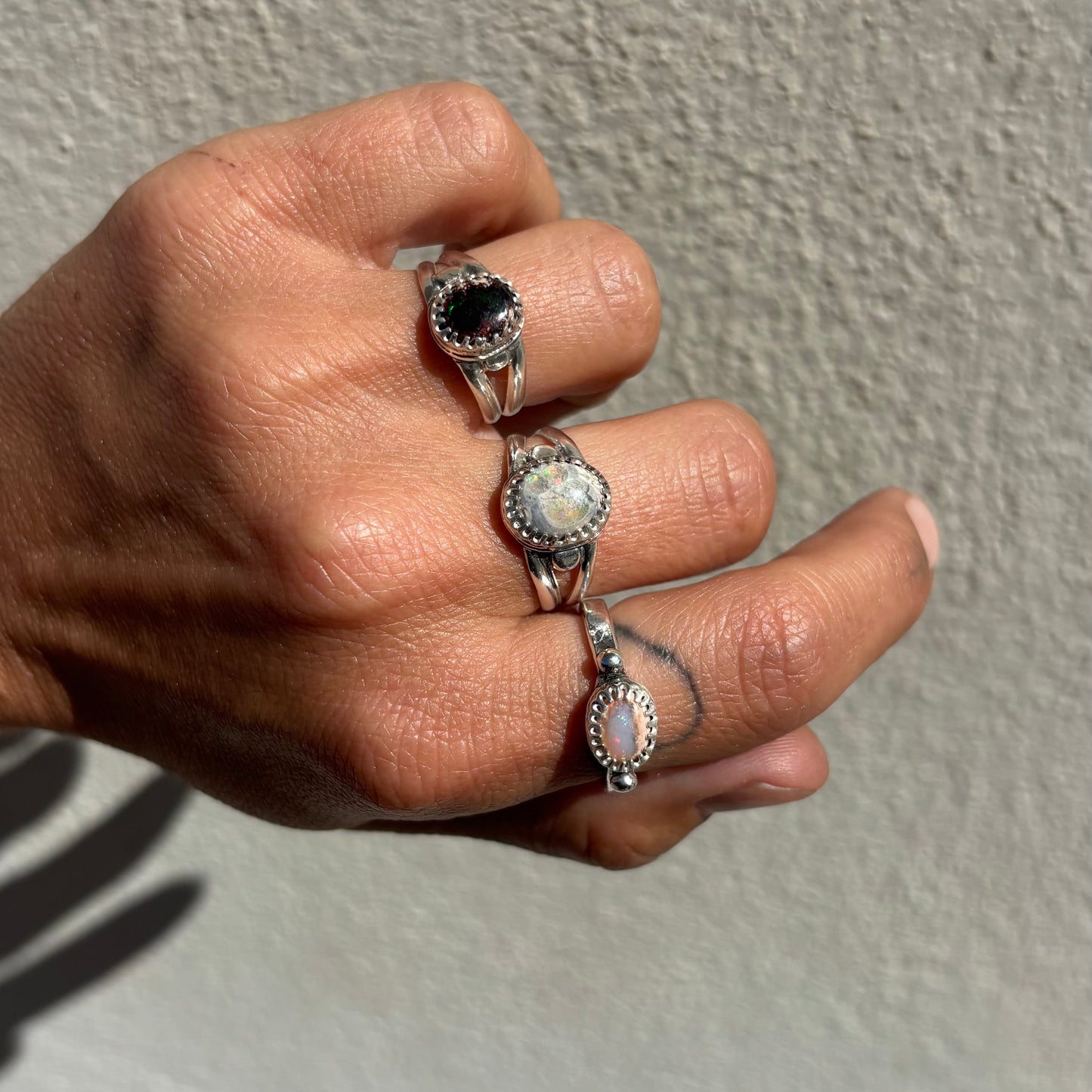 Winter Opals Set In Sterling Silver