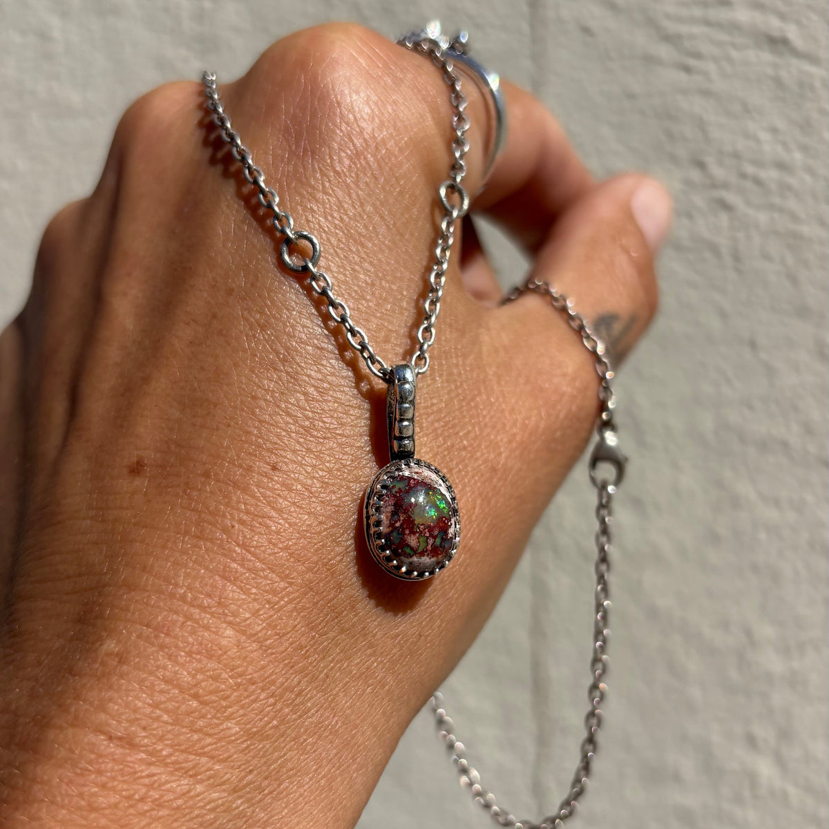 Winter Opals Set In Sterling Silver