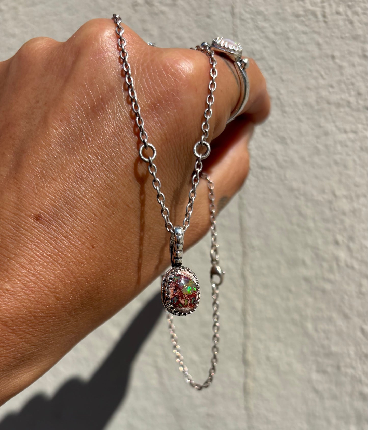 Winter Opals Set In Sterling Silver