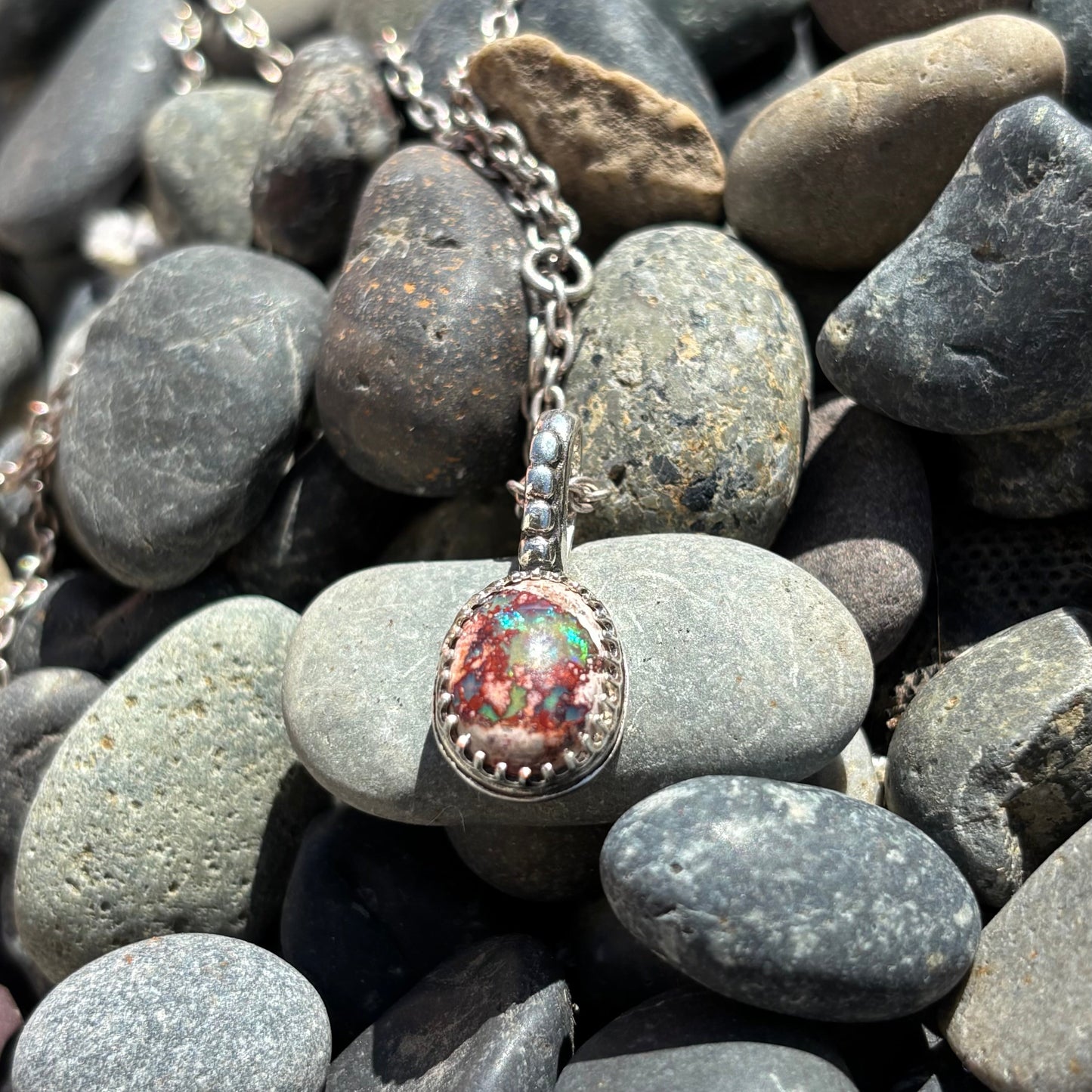 Winter Opals Set In Sterling Silver