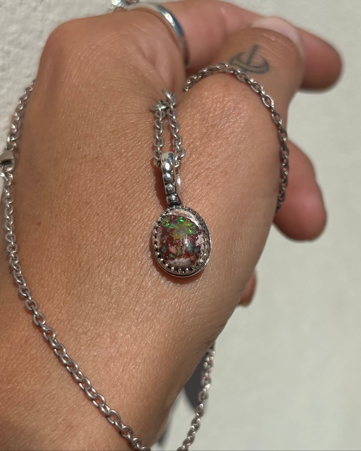 Winter Opals Set In Sterling Silver