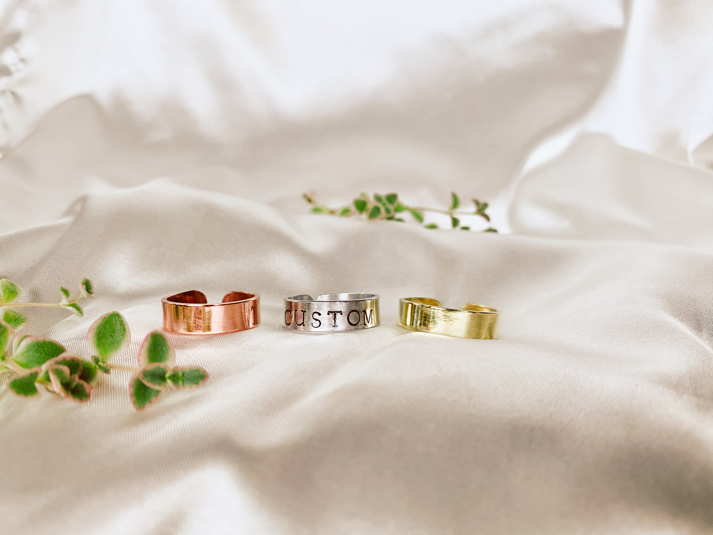 Custom Hand-Stamped Sterling Silver Ring (Pronoun / Word Band)