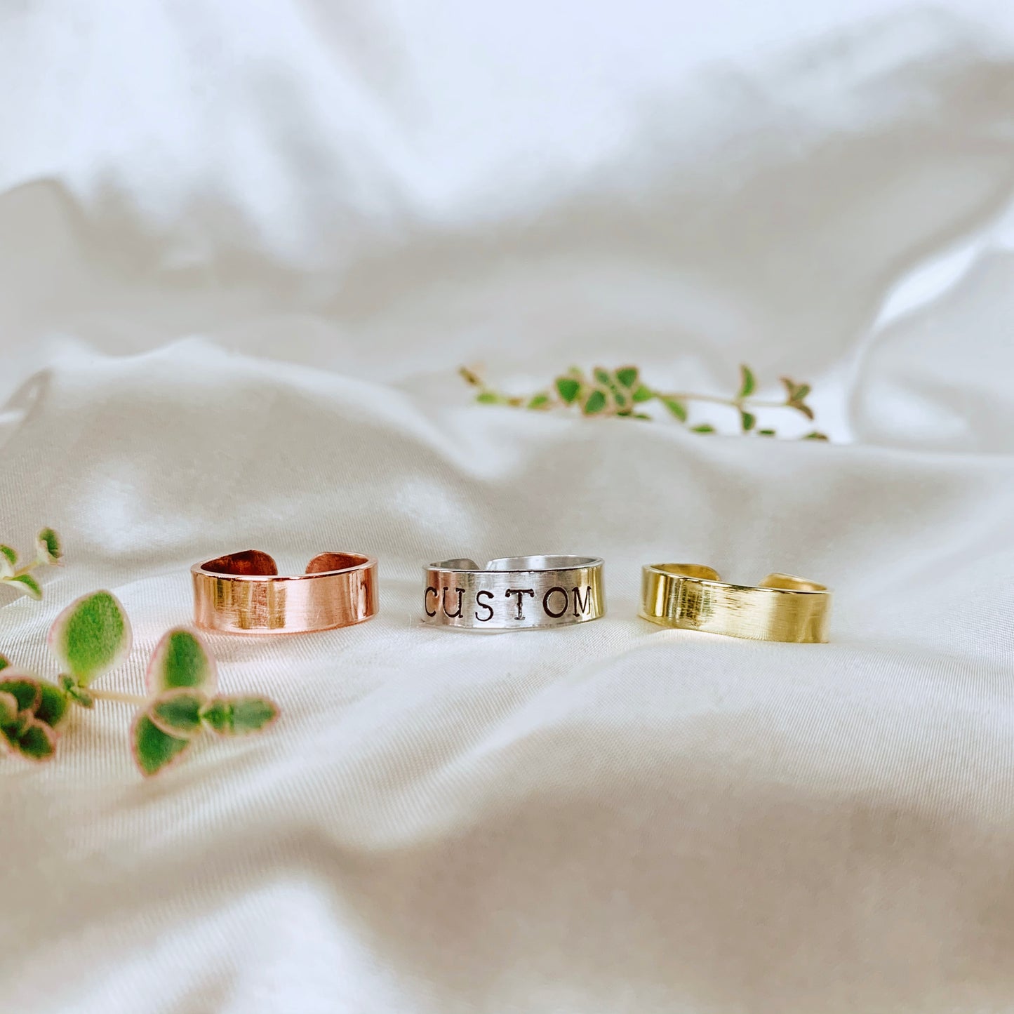 Custom Hand-Stamped Sterling Silver Ring (Pronoun / Word Band)