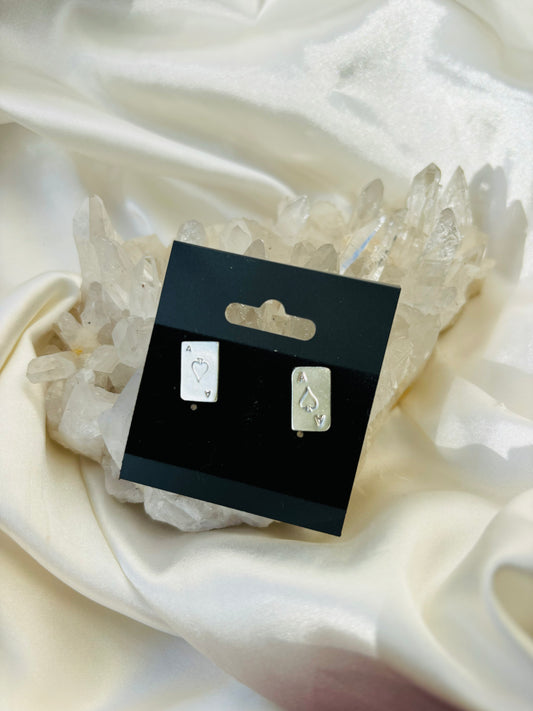 Playing Card Earrings | Queen of Hearts | Ace of Spades