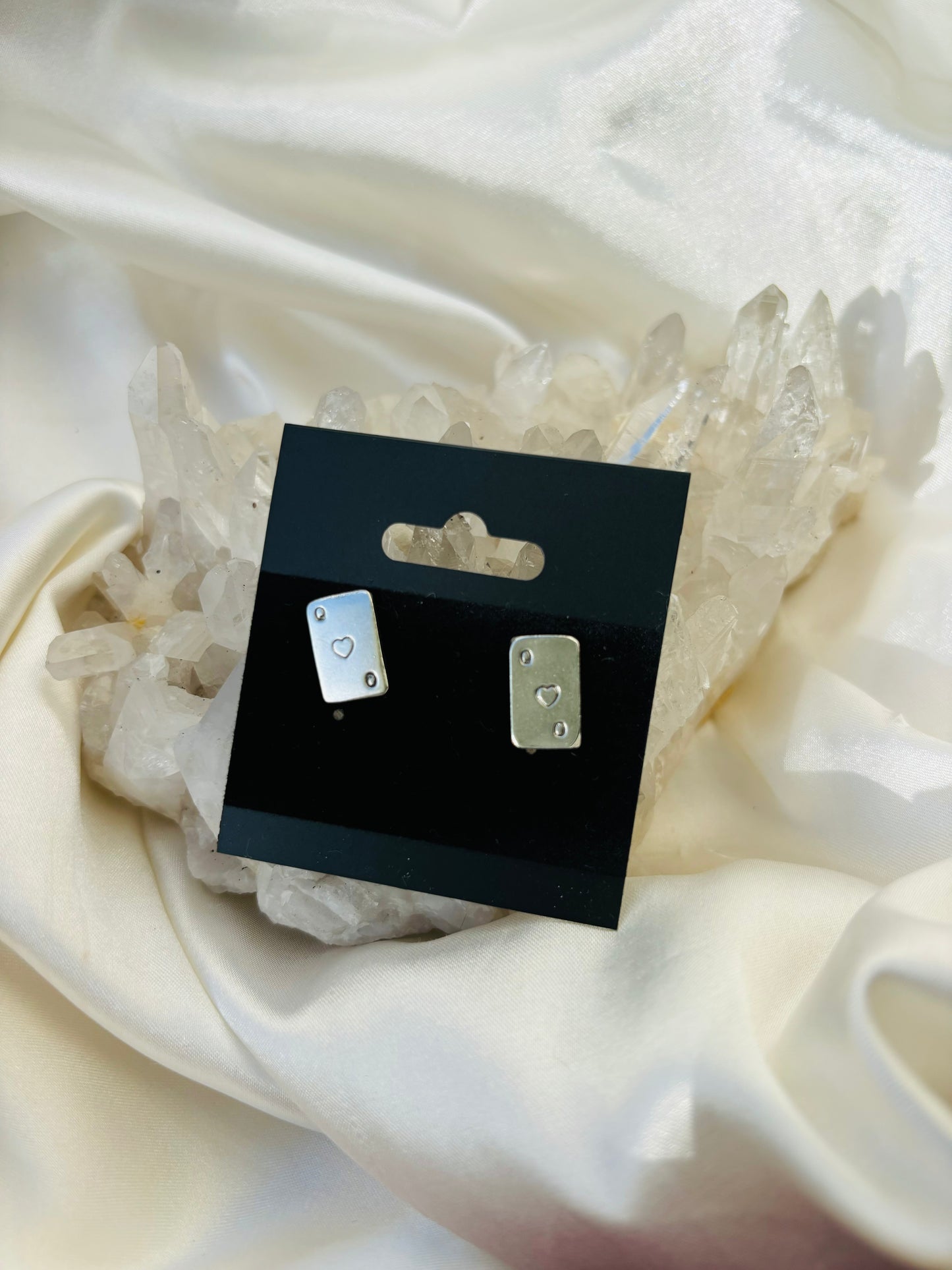 Playing Card Earrings | Queen of Hearts | Ace of Spades