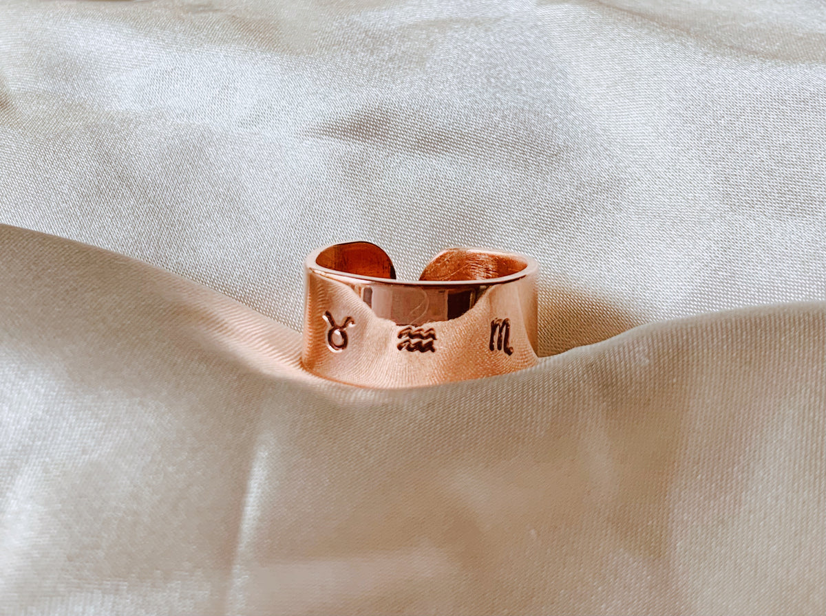 Big Three Astrology Ring  | Sun Moon Rising Ring