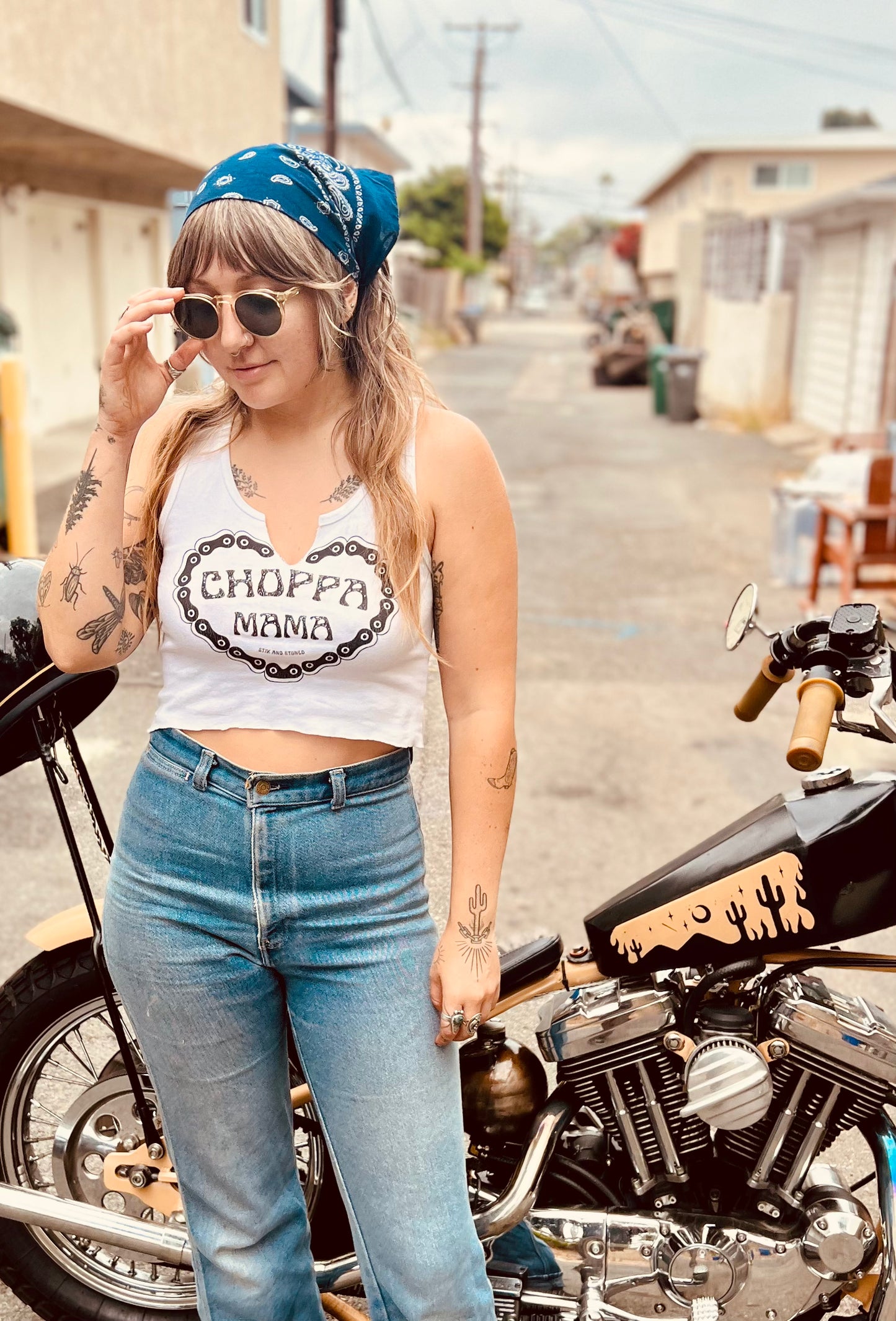 Choppa Mama | Chainlink Heart | Ribbed Tank Top