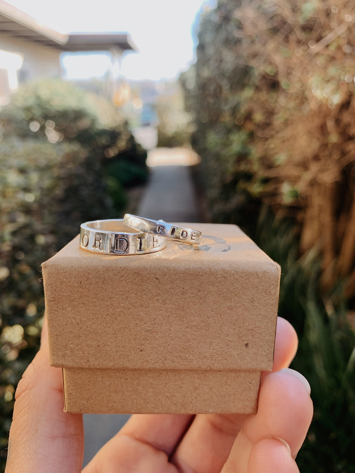 Ride Or Die Relationship Ring | Hand Stamped Silver Ring