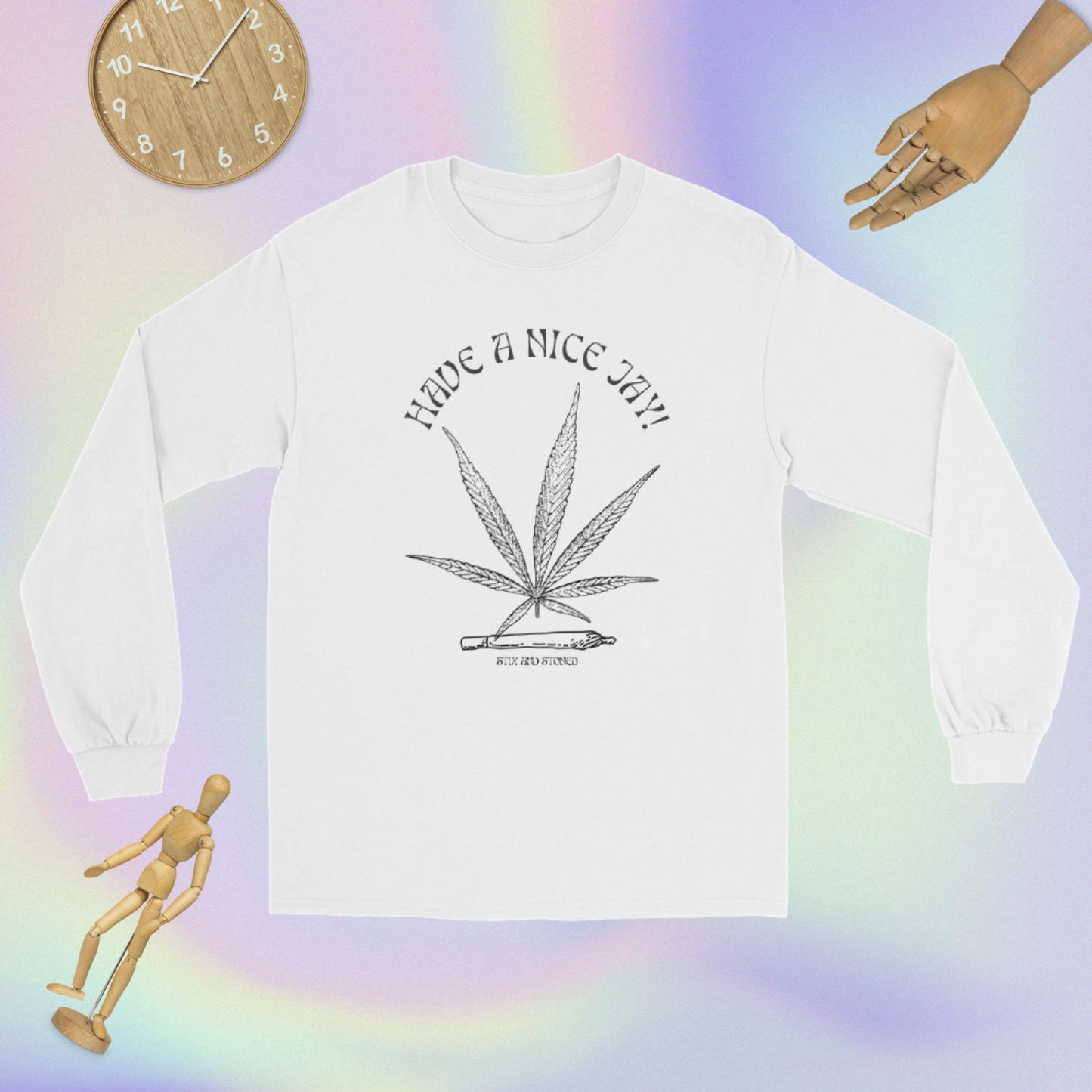 "Have A Nice Jay" Fun Party T-shirt with Marijuana Hemp Leaf
