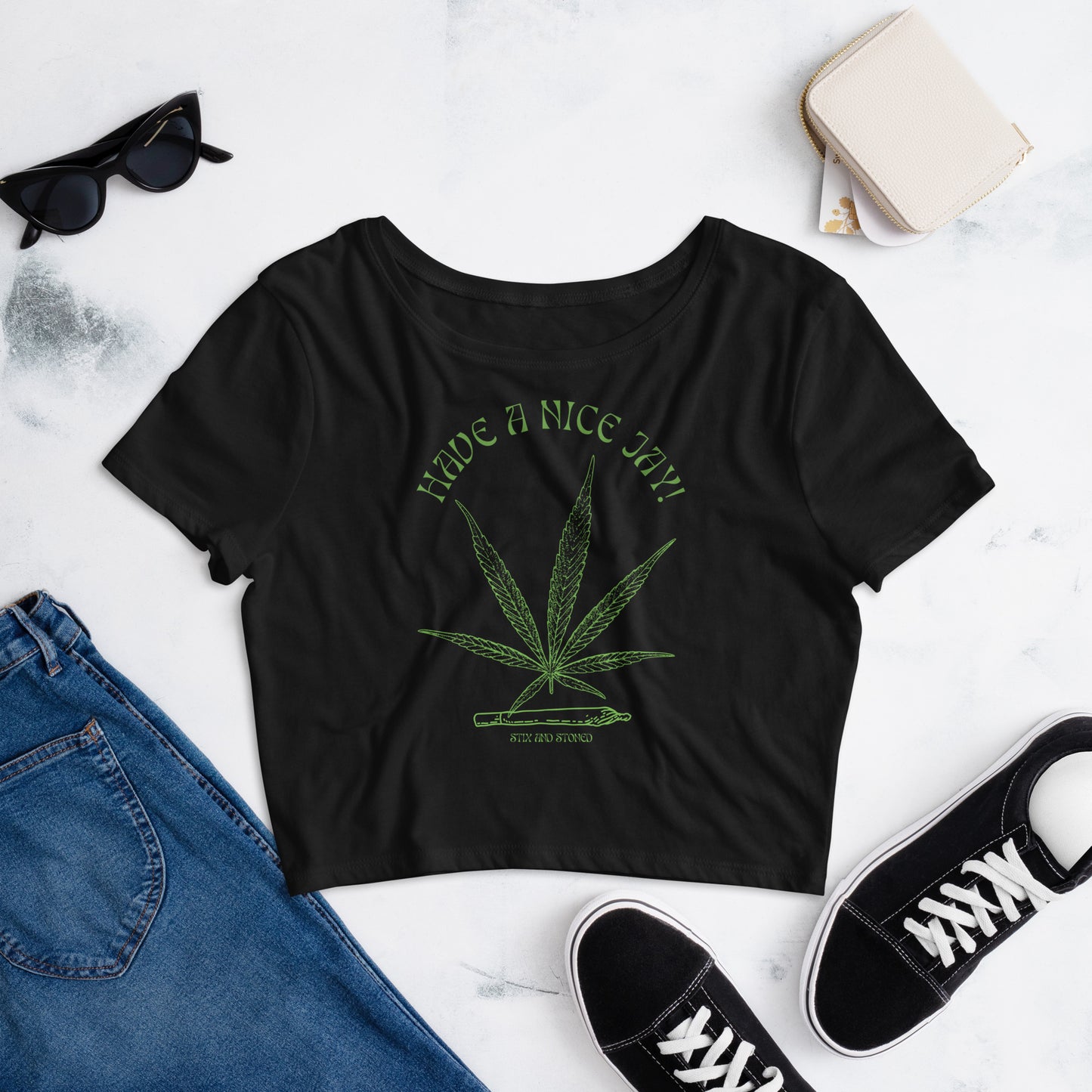 "Have A Nice Jay" Fun Party T-shirt with Marijuana Hemp Leaf